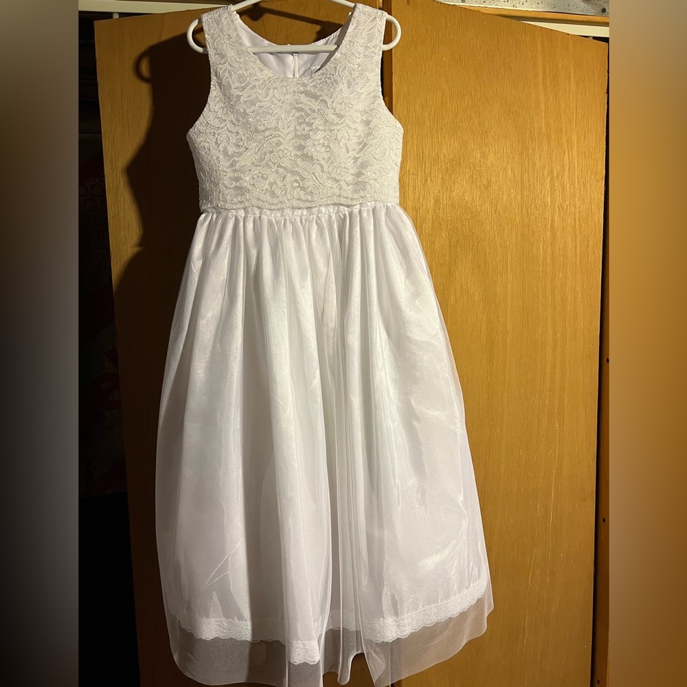 Girls size 8 white dress